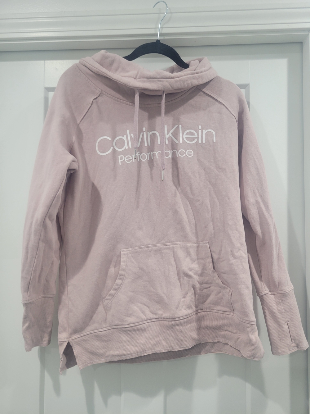 Calvin Klein Performance Cowl Neck Logo Hoodie Light Pink